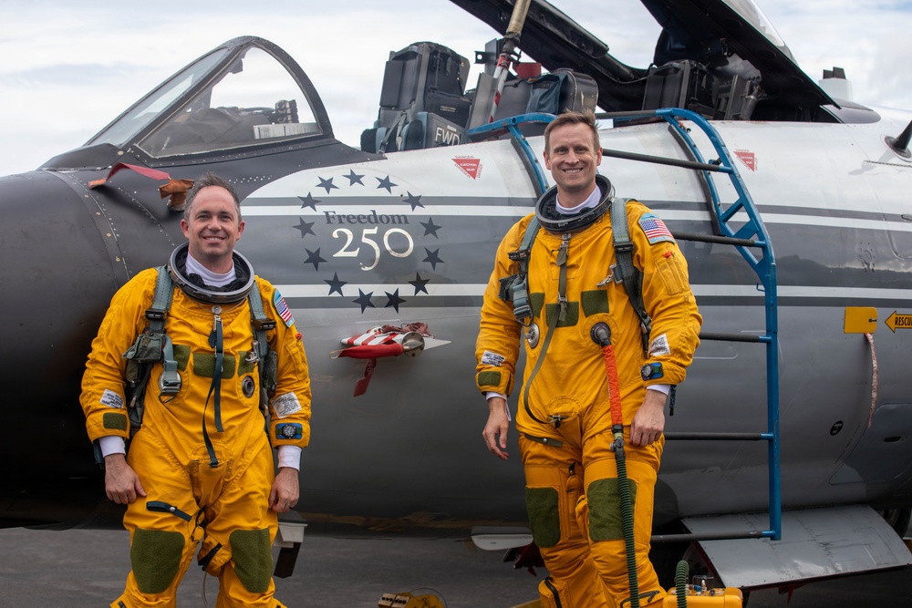 NASA pilots and Panamanian flight students tour a WB-57F aircraft after a flight exercise