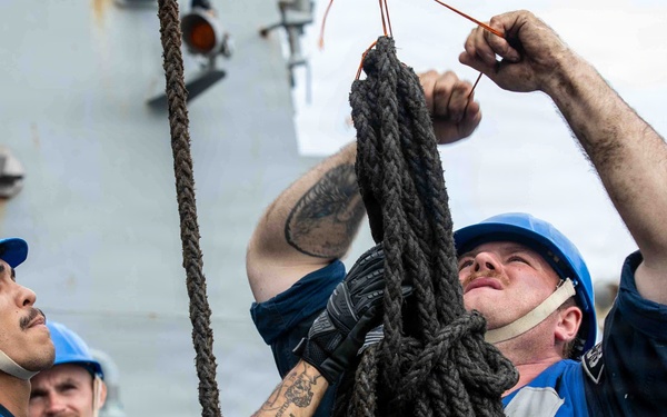 Shoup Sailors Conduct Underway Replenishment