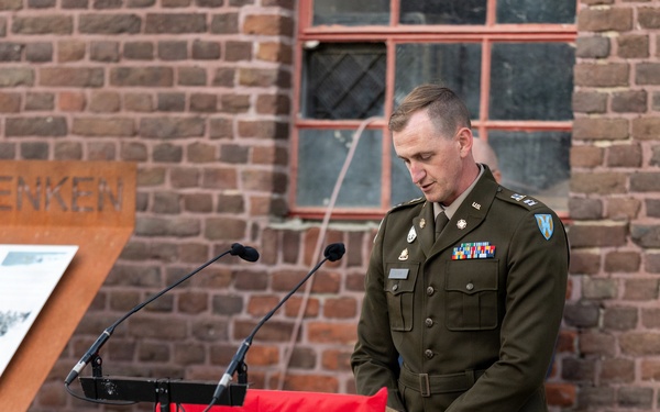 Capt. Daniel R. Shaw Leads Prayer at the Operation Market Garden Plaque Unveiling Ceremony of the B-24 Crash of the "Rum Runner"