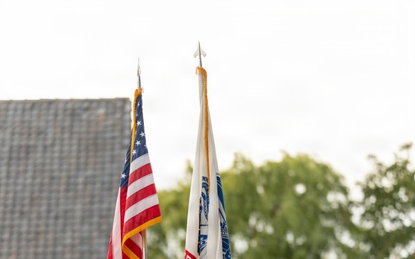 The 21st TSC Color Guard at the Operation Market Garden Plaque Unveiling Ceremony of the B-24 Crash of the "Rum Runner"