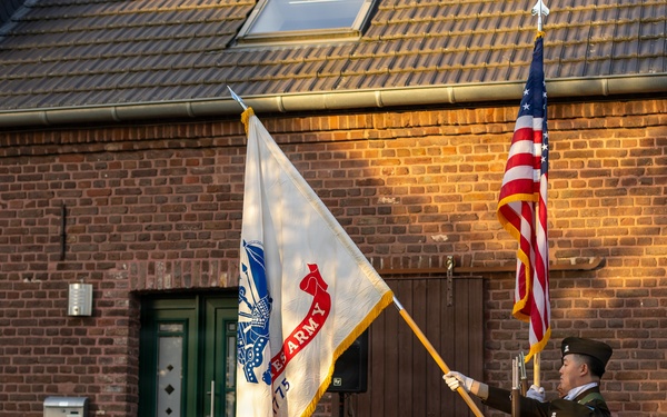 21st TSC Color Guard at the Operation Market Garden Plaque Unveiling Ceremony of the B-24 Crash of the "Rum Runner"