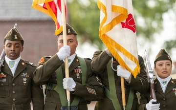The 21st TSC Color Guard at the Operation Market Garden Plaque Unveiling Ceremony of the B-24 Crash of the "Rum Runner"