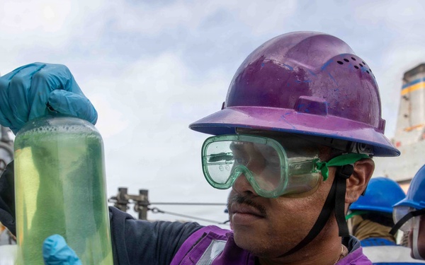 Shoup Sailors Conduct Fueling-at-Sea Evolution