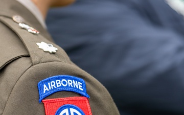 82nd Airborne Combat Service Identification Badge Worn by Lt. Col. Marco Oledan at the Operation Market Garden Commemoration Jonkerbos Ceremony 2026