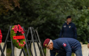 Attendee Lays a Wreath at the Operation Market Garden Commemoration Jonkerbos Ceremony 2026