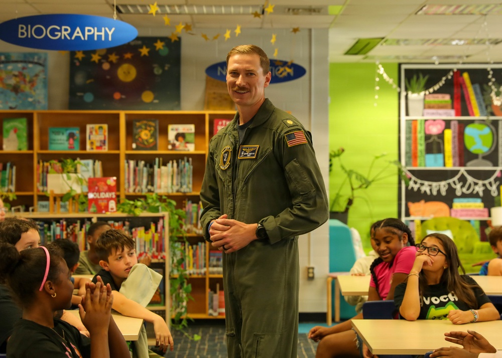 Naval Pilot visit local schools