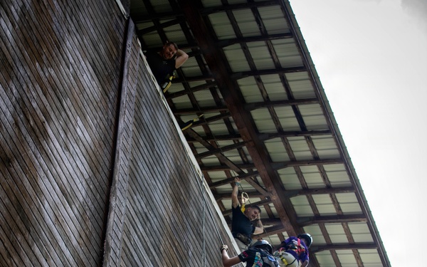 Gold Star Families Take on Camp Dawson Rappel Tower