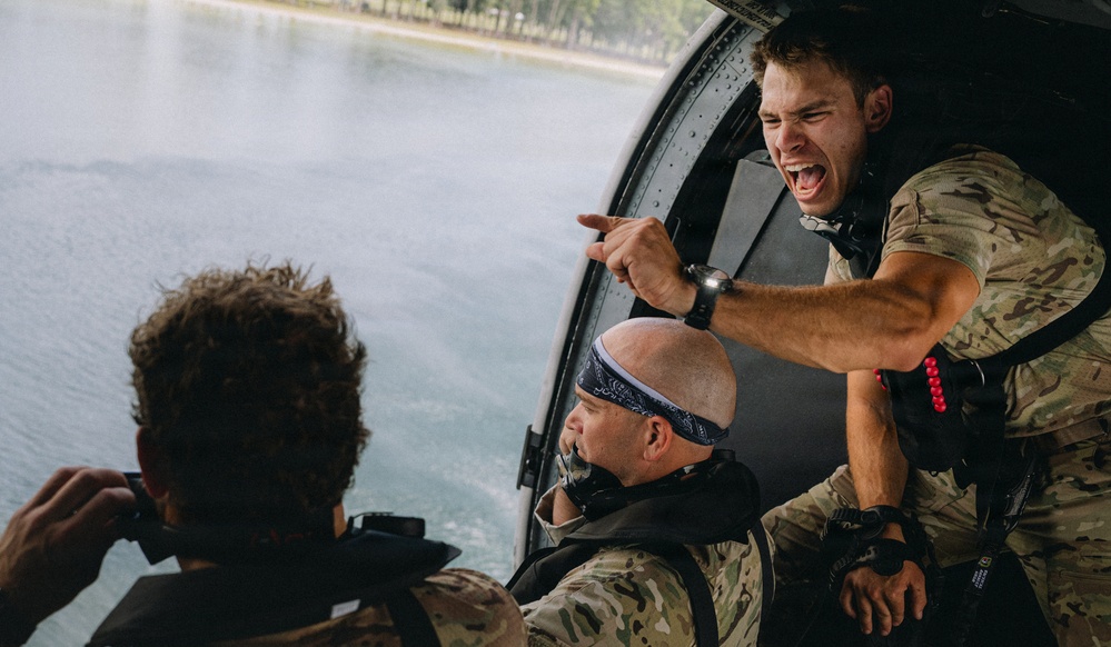 Out of the Helo-Into the Water