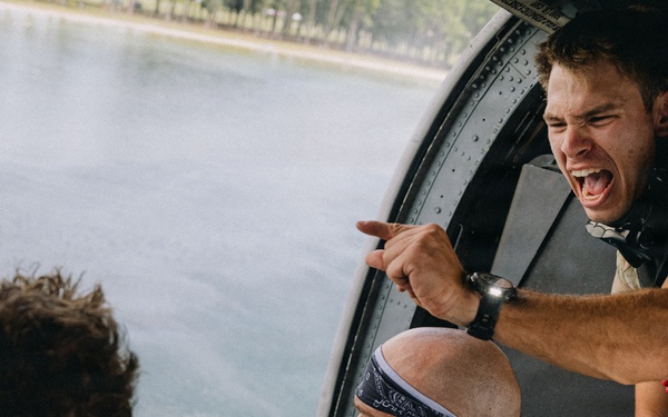 Out of the Helo-Into the Water