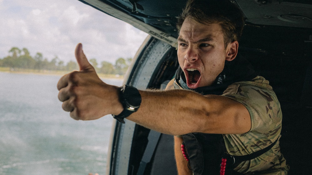 Out of the Helo-Into the Water