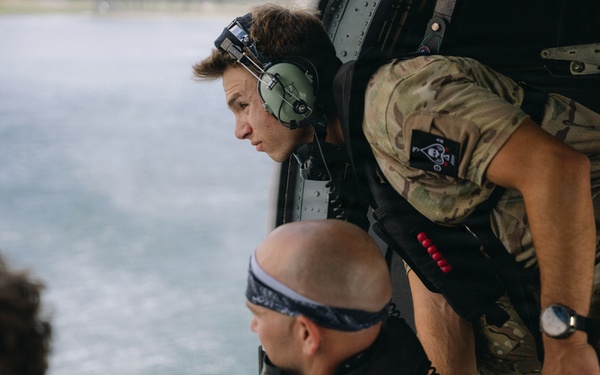 Out of the Helo-Into the Water