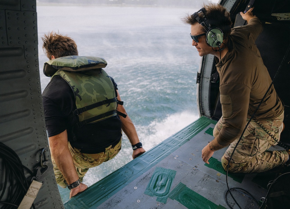 Out of the Helo-Into the Water