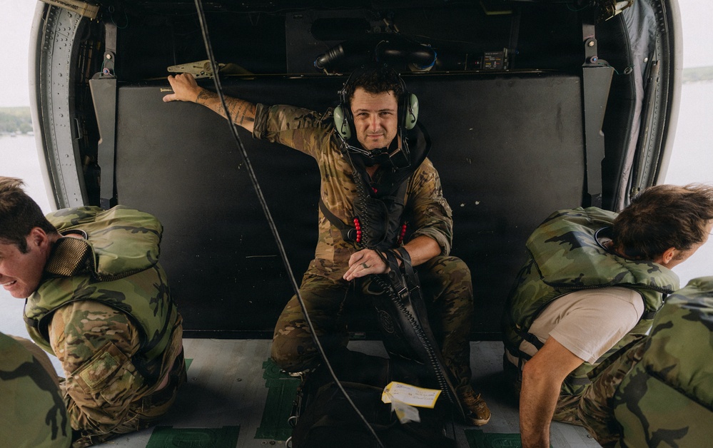 Out of the Helo-Into the Water