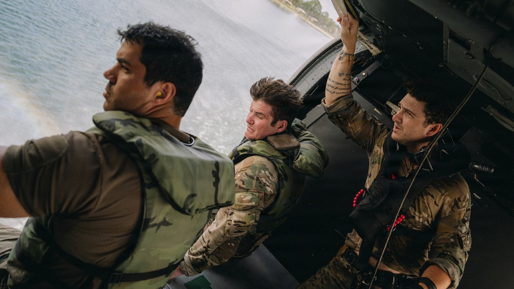 Out of the Helo-Into the Water