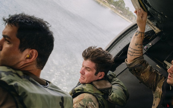Out of the Helo-Into the Water