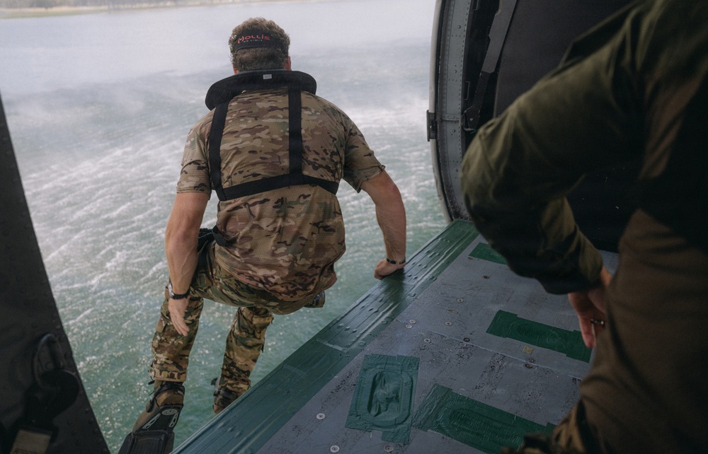 Out of the Helo-Into the Water