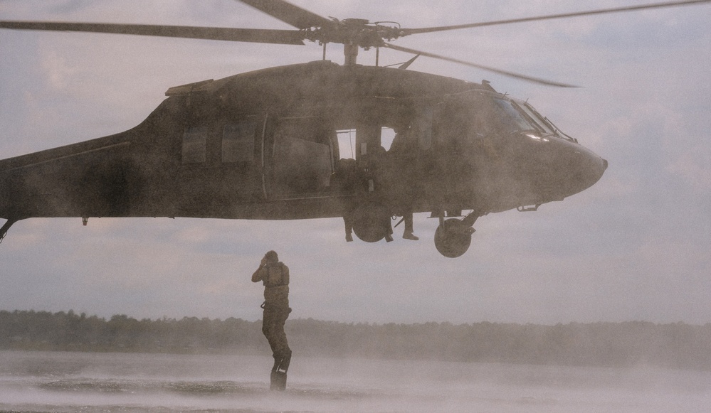 Out of the Helo-Into the Water