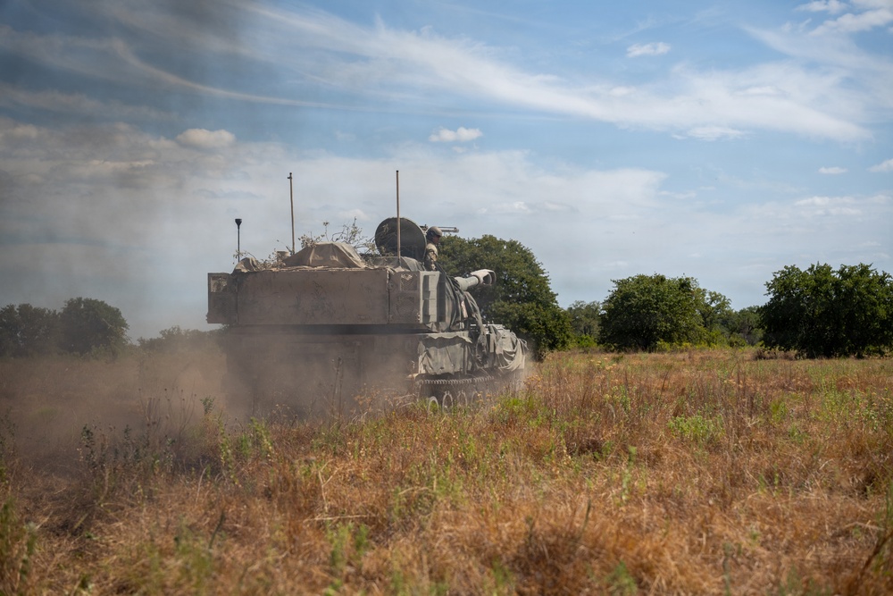 U.S. Soldiers Train on M109A7 Paladin Howitzers in Field Exercise