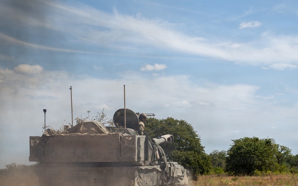 U.S. Soldiers Train on M109A7 Paladin Howitzers in Field Exercise