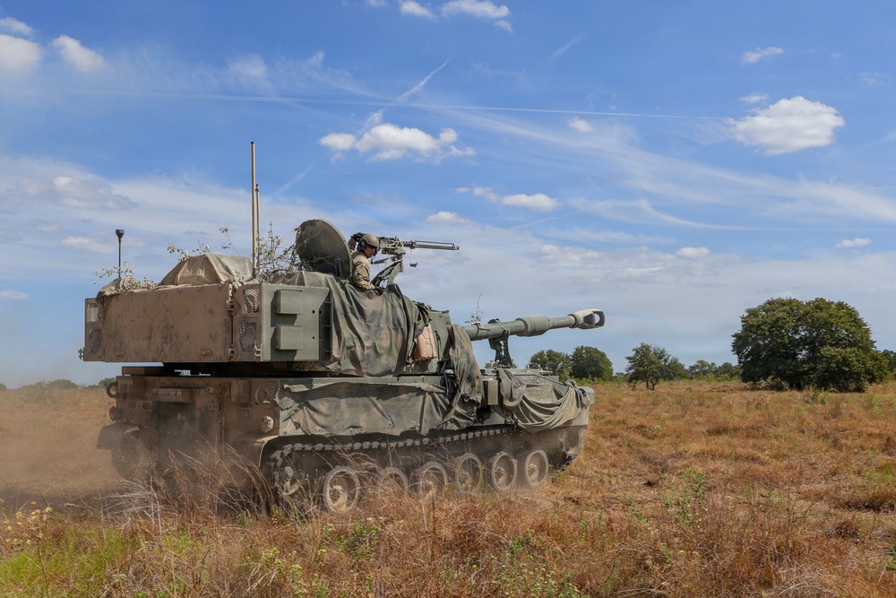 1st Battalion, 82nd Field Artillery Regiment conduct artillery gunnery