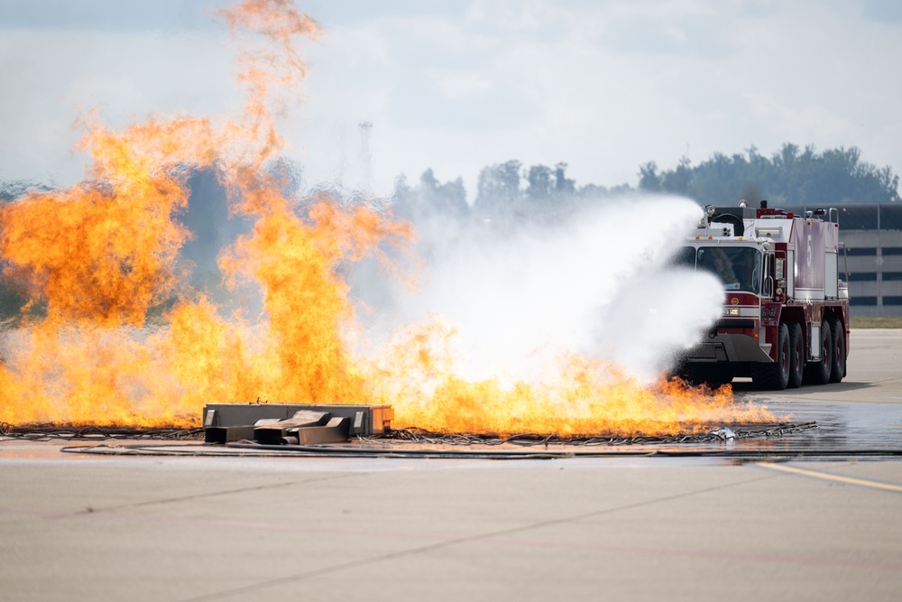 130th Airlift Wing Fire Department hosts joint training with local first responders