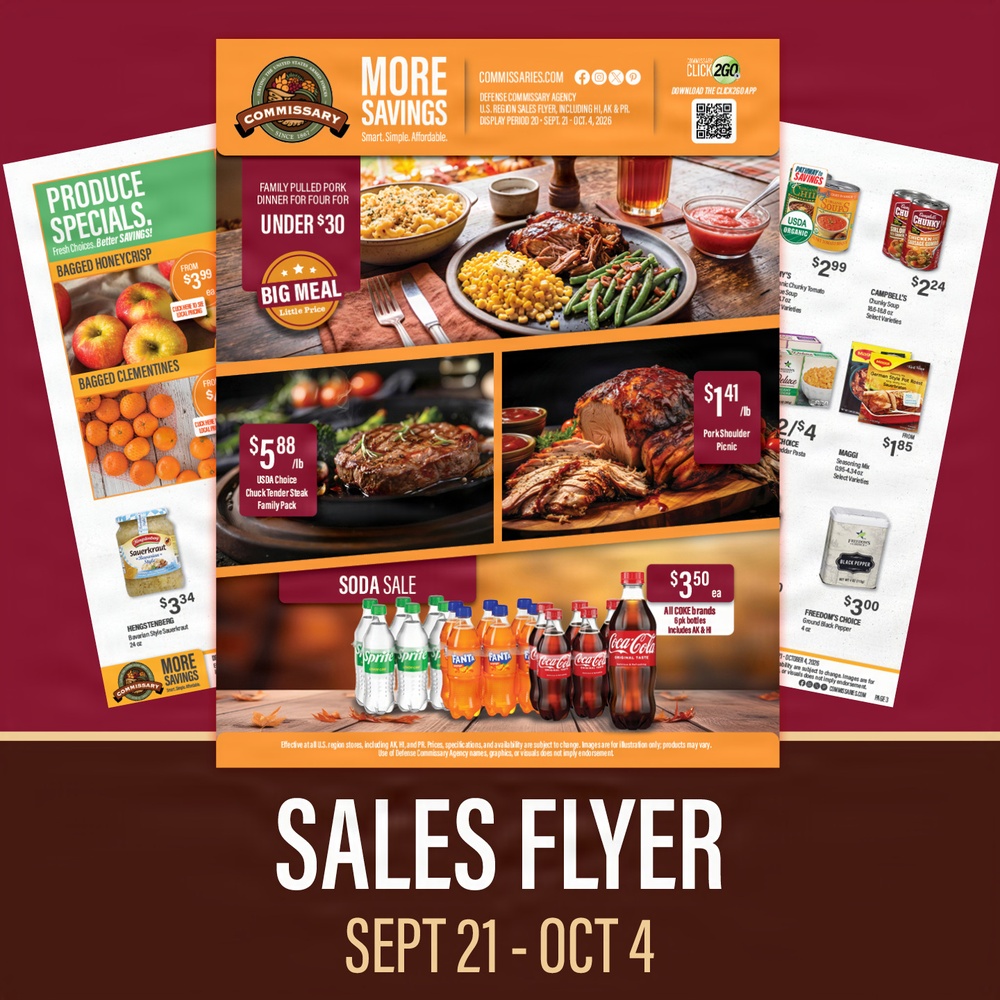 Fall into savings with the commissary sales flyer,  September 21 – October 4
