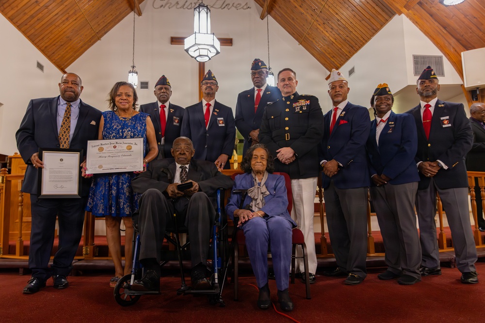 Montford Point Retired Marine Henry B. Edwards Receives Congressional Gold Medal Award