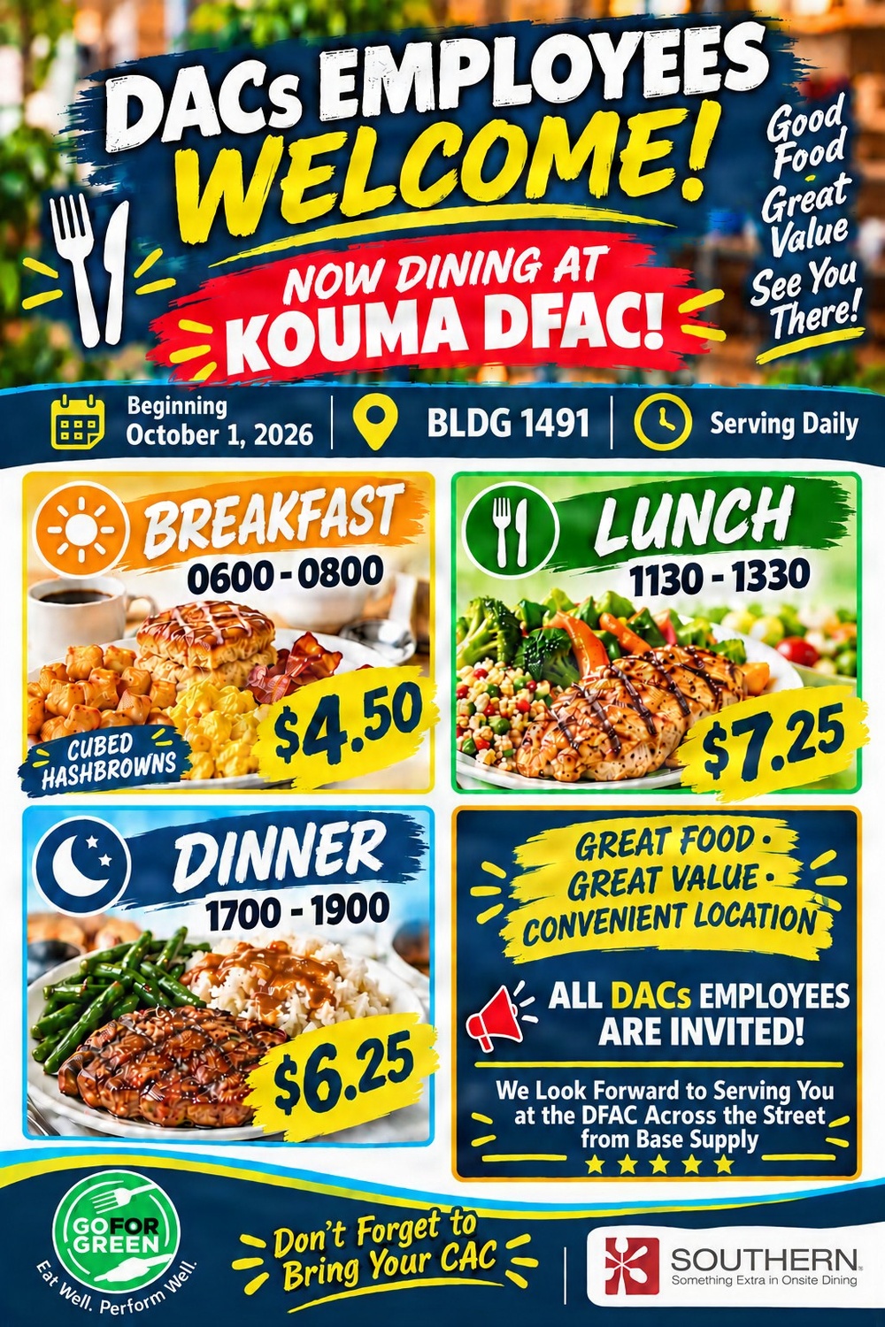 Pilot initiative opens Kouma Dining Facility to Army Civilians beginning Oct. 1