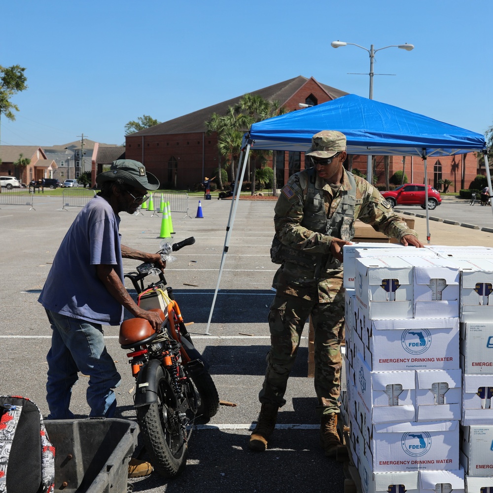 Florida National Guard Soldier distribute water, essentials during Hurricane Isaias response
