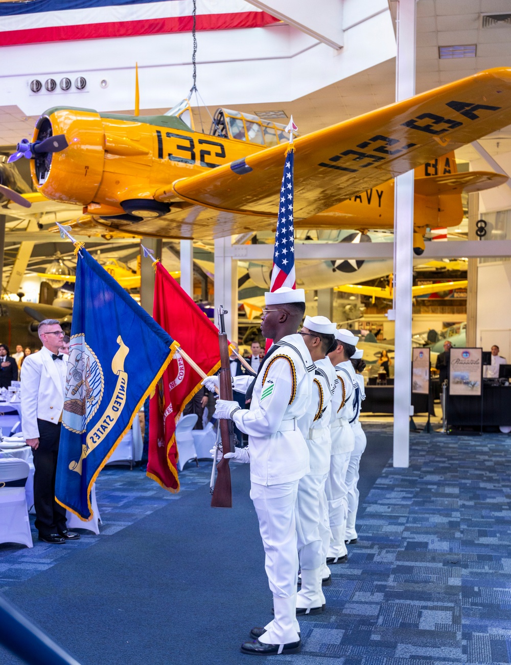Color guard at the US Navy 251st birthday celebration at the National Naval Aviation Museum in Pensacola