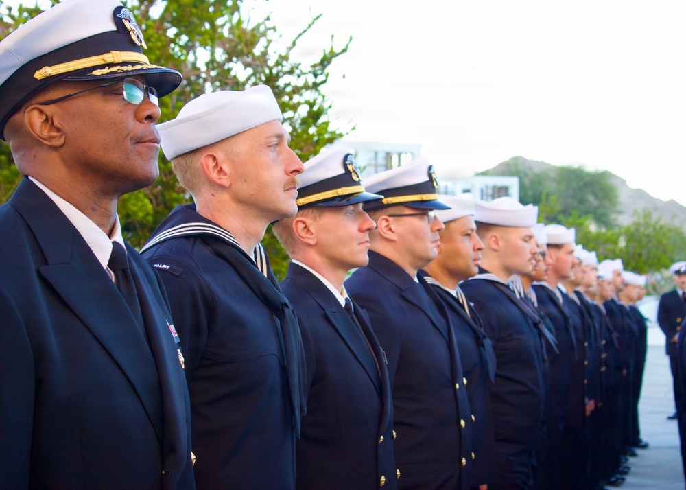 NMRTC Twentynine Palms Sailors conduct 2026 winter dress uniform inspection