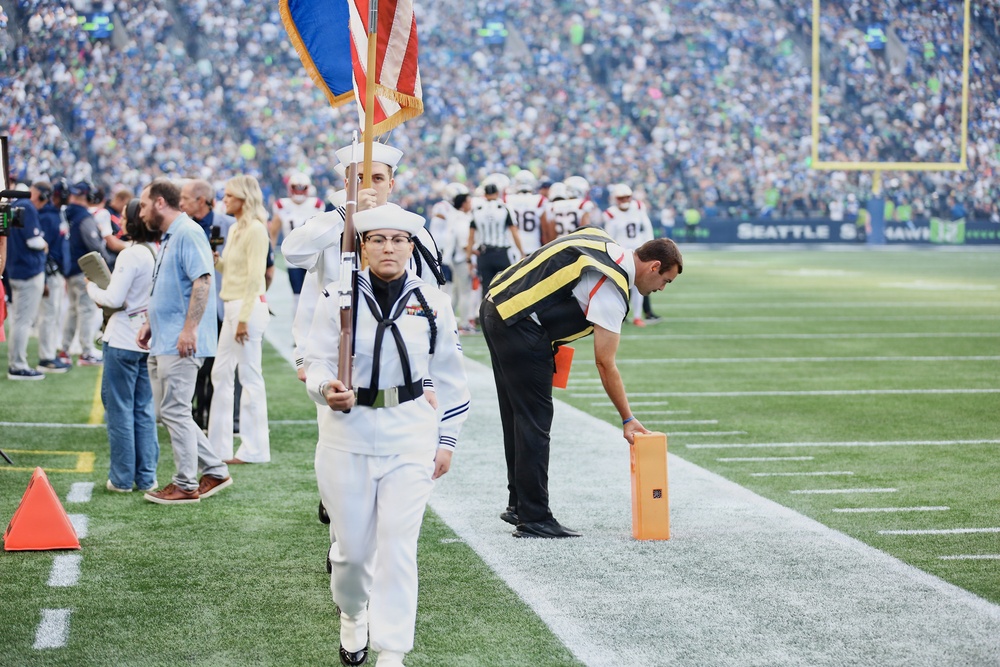DVIDS - Images - NMRTC Bremerton color guard leads flag detail onto ...