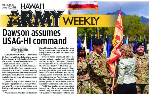 Hawaii Army Weekly - June 10, 2016