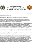 1st Infantry Division Press Releases - 05.14.2018