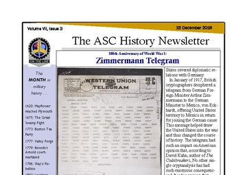 ASC History Newsletter - December 15, 2016