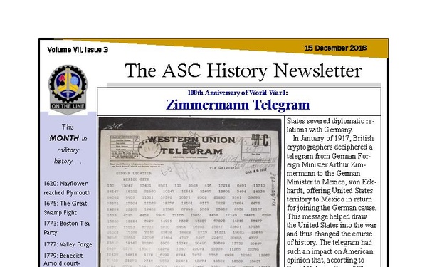 ASC History Newsletter - December 15, 2016
