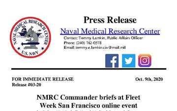 Naval Medical R&amp;D News - 10.08.2020