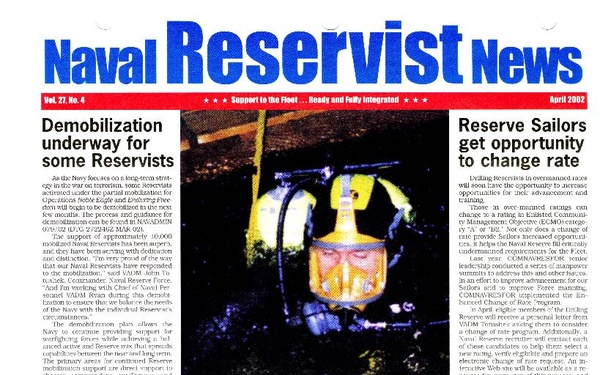 The Navy Reservist - April 1, 2002