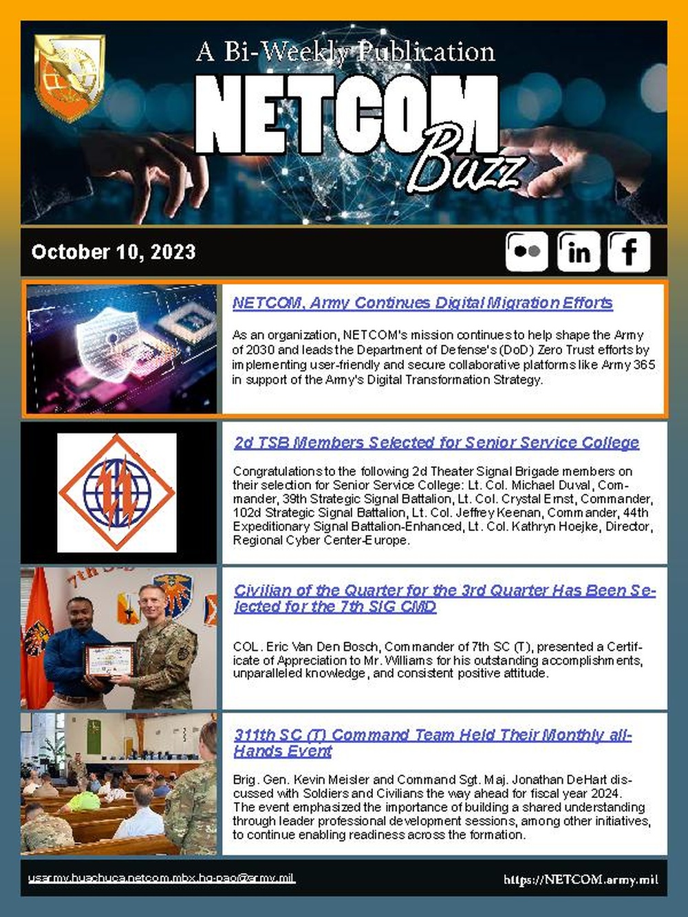 DVIDS - Publications - NETCOM Buzz - 10.10.2023