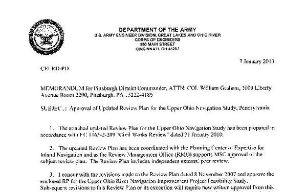 U.S. Army Corps of Engineers Pittsburgh District - Draft Documents - January 17, 2024