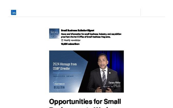 DoD Small Business Bulletin+Digest - January 26, 2024