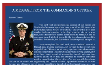 Letter from the Commanding Officer - 03.03.2025