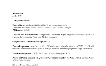 U.S. Army Corps of Engineers, Detriot District - Draft Documents - 06.30.2025