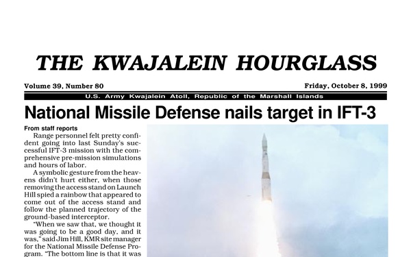 The Kwajalein Hourglass - October 8, 1999
