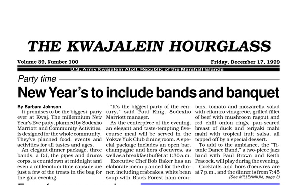 The Kwajalein Hourglass - December 17, 1999