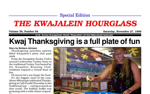 The Kwajalein Hourglass - November 27, 1999