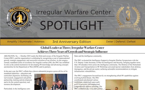 Irregular Warfare Center Spotlight - November 18, 2025