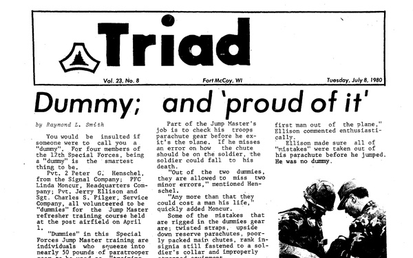 Fort McCoy Triad Newspaper - July 8, 1980