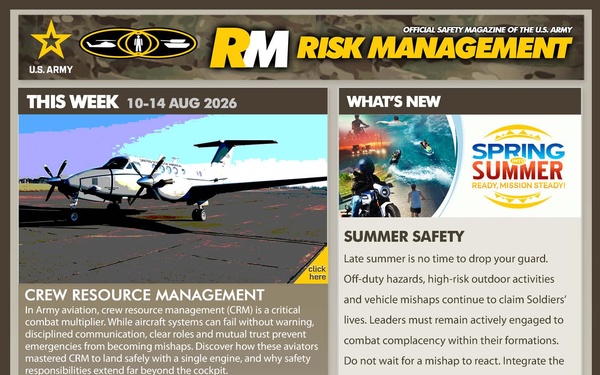 Risk Management Newsletter - August 10, 2026