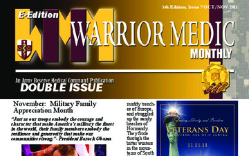 AR-MEDCOM Warrior Medic Monthly Newsletter - 11.01.2011